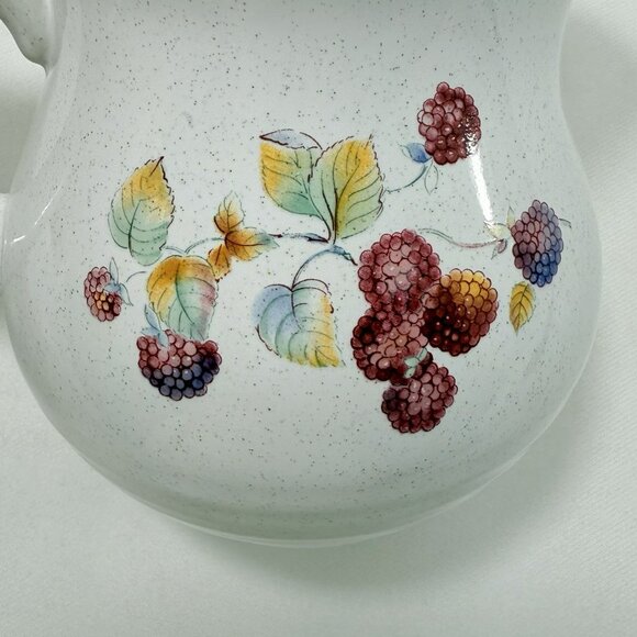 Vintage Retired International Tableworks Creamer Sweet Bounty Stoneware Fruit - Picture 9 of 12